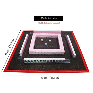 Erencook Miniature Chinese Mahjong Set Travel Ready with 144 Tiles