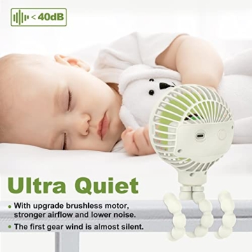 TRELC Mini Handheld Stroller Fan with Flexible Tripod