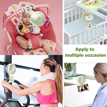 TRELC Mini Handheld Stroller Fan with Flexible Tripod