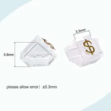 MECCANIXITY Adjustable Removable Mini Cube Price Tag Display Number Letter Price Label Stand Block Kit for Shop Counter Gold on Clear,3.3x5.6mm,10 Sets