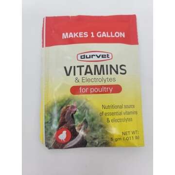 Durvet 3 Pack of Vitamins and Electrolytes for Poultry, 5 Grams, Makes 3 Gallons