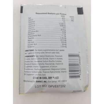 Durvet 3 Pack of Vitamins and Electrolytes for Poultry, 5 Grams, Makes 3 Gallons
