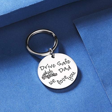 Truck Driver Keychain - Gift for Dad and Truckers