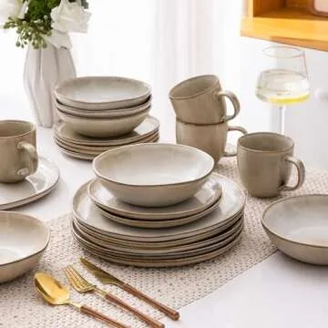 AmorArc Handmade Ceramic Dinnerware Set for 8