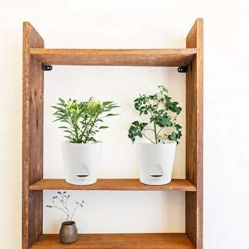 Laerjin Plastic Plant Pots for Indoor Plants, 5.5 Inch High Drainage Deep Reservoir Plastic Flower Planter Pots, Modern Decorative Garden Pots for Succulents, Herbs, African Violets - Set of 8