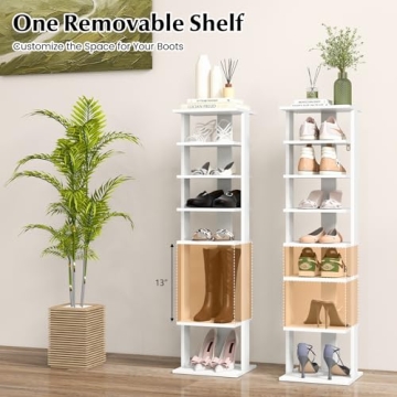 Tangkula 8 Tiers Vertical Shoe Rack for Small Spaces