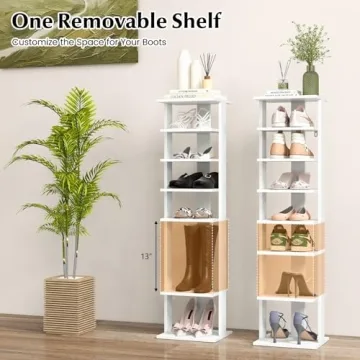Tangkula 8 Tiers Vertical Shoe Rack for Small Spaces