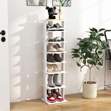 Tangkula 8 Tiers Vertical Shoe Rack for Small Spaces