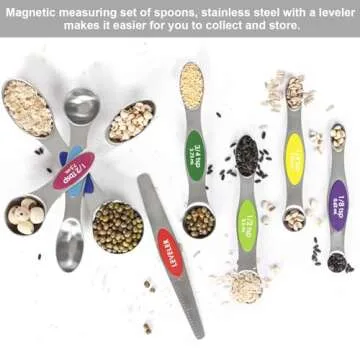 Multicolor Magnetic Measuring Spoons Set - Perfect for Baking