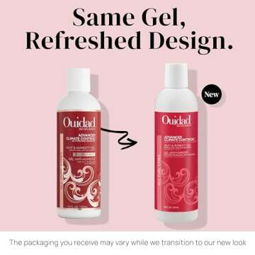 Ouidad Advanced Climate Control Heat & Humidity Stronger Hold Gel Travel Size - 8.5 fl oz, Anti-Friz...