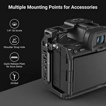 SmallRig Camera Half Cage for Sony Alpha 7R V/Alpha 7 IV/Alpha 7S III/Alpha 1/Alpha 7R IV - 3639