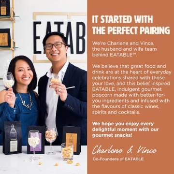 Eatable Top Shelf Trio: Pack of 3 (4.4 Oz) Non-GMO Gourmet Caramel Popcorn Bags - Whiskey, Rosé, Tequila Infused Caramel Popcorn | Healthy Snacks | Gluten Free Snacks | Sugar Free Snacks | Made in Canada. 125g (Pack of 3)