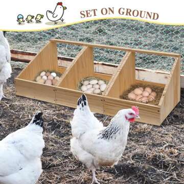 CSQOO Hens Nesting Box, 3 Packs Single Compartment Solid Wood Chicken Nesting Boxes for UP to 15 Hens, Large Duty Laying Nest Box for Duck and Poultry (3 Packs)