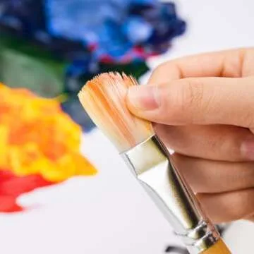 Amazon Basics Multi-shaped Polyester Paint Brushes for for Acrylic, Oil, Watercolor, Gouache, 24 Different Sizes, Wood Color