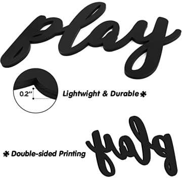 Xylolfsty Playroom Wall Decor, Play Room Daycare Wall Decoration Wood Play All Day Sign Inspirational Wall Art Decorations for Kids Boys Girls Playhouse Decor Toy Room Classroom