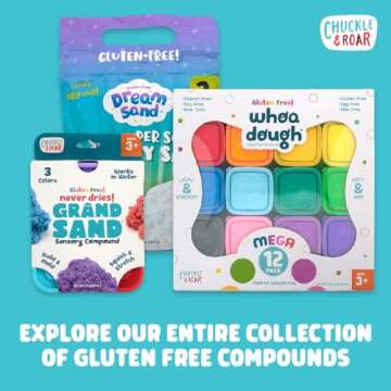 Chuckle & Roar - Whoa Dough Mega 12 Pack - Tactile Kids Dough - Fun Arts and Crafts Time for Preschoolers - Gluten Free Formula - Ages 3 and Up
