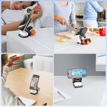 Alilong 3 in 1 Charging Station for Apple, Mag-Safe Portable Charger Dock, Foldable Travel Charger for Apple Multiple Devices, Wireless Charger for iPhone 16 15 14 13 12, for Apple Watch, for Airpods