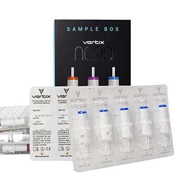 Vertix - Nano Membrane Tattoo Cartridge Needles - Taper Tattoo Needle Cartridge for Tattoo Gun - Permanent Cosmetic Application Microblading and Tattoo Supplies - 1 Liner - 0.25mm (20 Count)