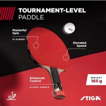 STIGA Pro Carbon Performance-Level Table Tennis Racket with Carbon Technology for Tournament Play - ...