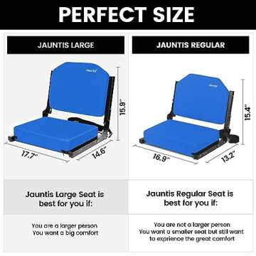 Jauntis Stadium Seats for Bleachers, Bleacher Seats with Ultra Padded Comfy Foam Backs and Cushion, ...