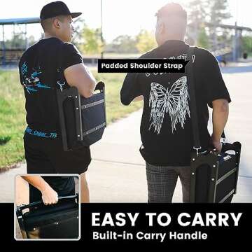 Jauntis Stadium Seats for Bleachers, Bleacher Seats with Ultra Padded Comfy Foam Backs and Cushion, Wide Portable Stadium Chairs with Back Support and Shoulder Strap, 1 Pack, Blue