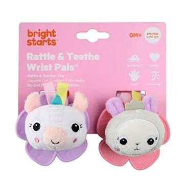 Bright Starts Wrist Pals Rattle - Soft Teether Toy