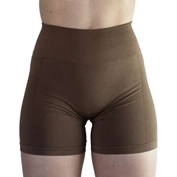 AUROLA Intensify Short Women's Workout Shorts Seamless High Waist Running Sport Gym Fitness Yoga Stretch Athletic Shorts 3.6 Sepia