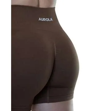 AUROLA Intensify Short Women's Workout Shorts Seamless High Waist Running Sport Gym Fitness Yoga Stretch Athletic Shorts 3.6 Sepia