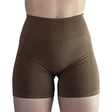 AUROLA Intensify Short Women's Workout Shorts Seamless High Waist Running Sport Gym Fitness Yoga Stretch Athletic Shorts 3.6 Sepia