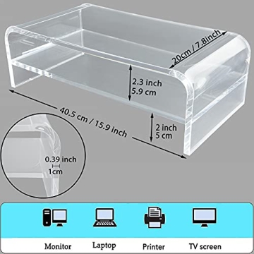 TINOMAR Acrylic Monitor Stand Riser for Desk Organization