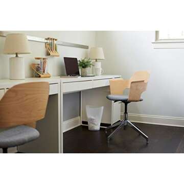 Rubbermaid Spa Works Compact Contemporary Style 9 Quart Indoor Open Vanity Home Trash Container, Whi...