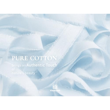Vitalizart Baby Blue Cotton Ribbon for Eco-Friendly Crafting