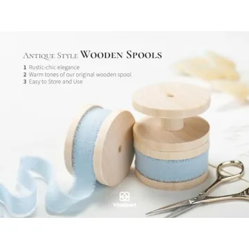 Vitalizart Baby Blue Cotton Ribbon for Eco-Friendly Crafting