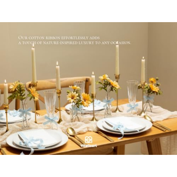 Vitalizart Baby Blue Cotton Ribbon for Eco-Friendly Crafting