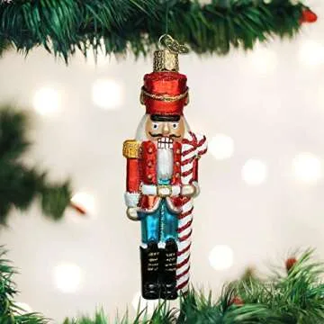 Old World Christmas Candy Glass Blown Ornaments for Christmas Tree Peppermint Nutcracker