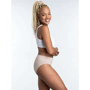 Fruit Of The Loom Womens No Show Seamless Underwear, Amazing Stretch & Panty Lines, Available In Plus Size Briefs, Nylon - Hi Cut Brief - 6 Pack - Colors May Vary, 6 US