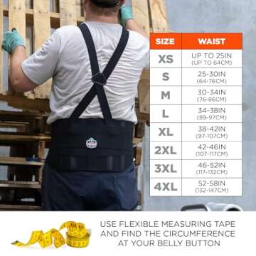 Ergodyne ProFlex 1600 Back Support Brace, Adjustable Comfort