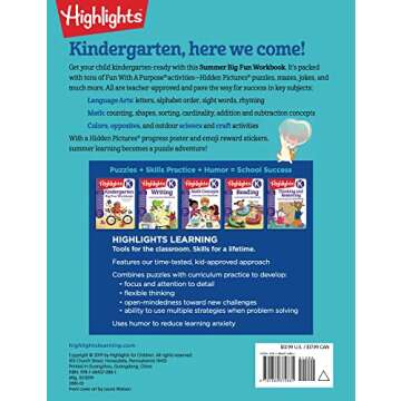 Summer Big Fun Workbook Bridging Grades P & K: Kindergarten Summer Workbook with Alphabet, Numbers, ...