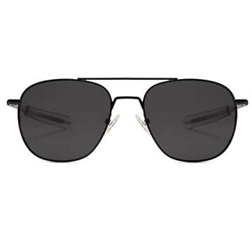 SOJOS Small Polarized Aviator Sunglasses for Men Women Classic Double Bridge Square Aviators SJ1179,...