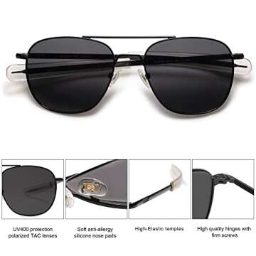 SOJOS Polarized Aviator Sunglasses for Men Women Classic