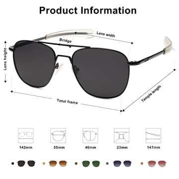 SOJOS Polarized Aviator Sunglasses for Men Women Classic