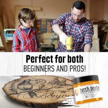 Torch Paste - The Original Wood Burning Paste | Made in USA | Heat Activated Non-Toxic Paste for Crafting & Stencil Wood Burning | Accurately & Easily Burn Designs on Wood, Canvas, Denim & More | 3 OZ