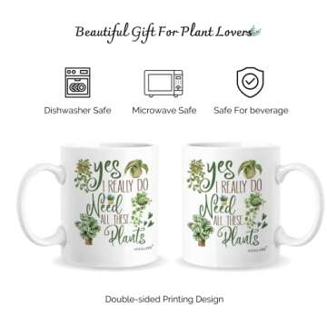Plant Mug for Plant Lovers, Gardening Coffee Cup for Mom, Dad, Garden Lover, Cool Gifts for Crazy Plants Lady, Present for Women, Men, Gardener, Birthday, Christmas, Valentines, Mothers Day Gift