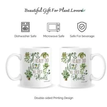 Plant Mug for Plant Lovers, Gardening Coffee Cup for Mom, Dad, Garden Lover, Cool Gifts for Crazy Plants Lady, Present for Women, Men, Gardener, Birthday, Christmas, Valentines, Mothers Day Gift