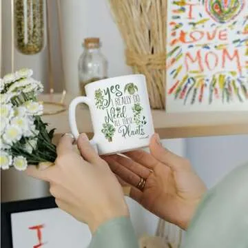 Plant Mug for Plant Lovers, Gardening Coffee Cup for Mom, Dad, Garden Lover, Cool Gifts for Crazy Plants Lady, Present for Women, Men, Gardener, Birthday, Christmas, Valentines, Mothers Day Gift