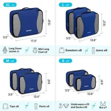 Gonex Packing Cubes for suitcase, 9 Set Lightweight Travel Luggage Packing Organizers with Laundry Bags Travel Essentials Travel Bags for Carry on Suitcases