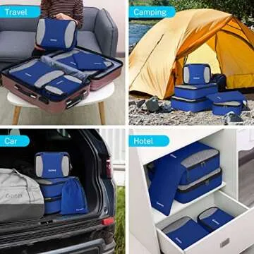 Gonex Packing Cubes for suitcase, 9 Set Lightweight Travel Luggage Packing Organizers with Laundry Bags Travel Essentials Travel Bags for Carry on Suitcases