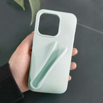 Lip Gloss iPhone 13 Pro Case - Premium Silky Silicone Lip and Phone Case with Puffy Back and Tactile Buttons for Easy Grip - Protective and Stylish Case iPhone 13 Pro (Green)