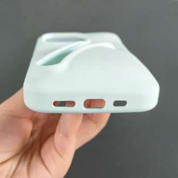 Lip Gloss iPhone 13 Pro Case - Premium Silky Silicone Lip and Phone Case with Puffy Back and Tactile Buttons for Easy Grip - Protective and Stylish Case iPhone 13 Pro (Green)