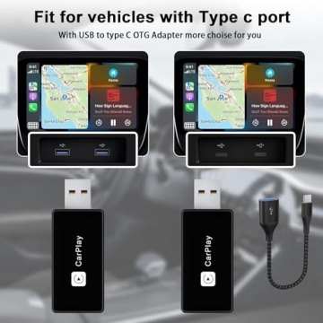 Wireless CarPlay Adapter, Converts Wired to Carplay Wireless Adapter for iPhone, Plug and Play-Seamless Fast Response Stable Bluetooth Connection CarPlay for Apple iPhone iOS 10+ and Cars